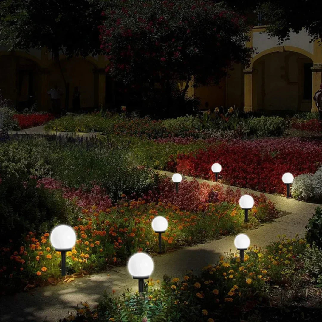 Lampy Solarne Ogrodowe Kule Zewnętrzne na Ścieżki i Taras | LED