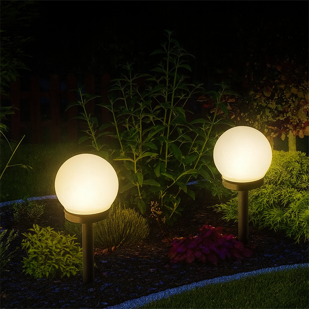 Lampy Solarne Ogrodowe Kule Zewnętrzne na Ścieżki i Taras | LED