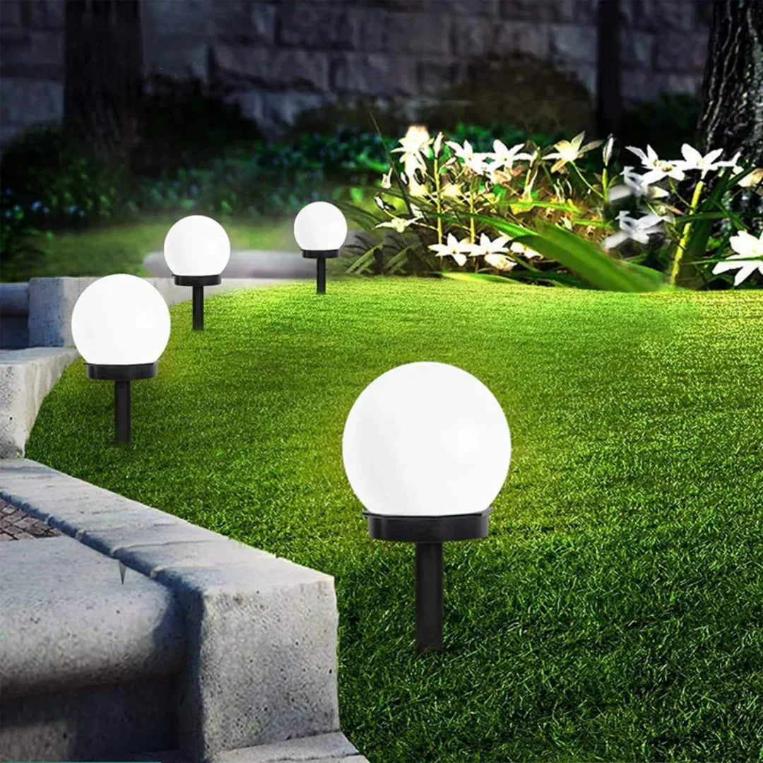 Lampy Solarne Ogrodowe Kule Zewnętrzne na Ścieżki i Taras | LED