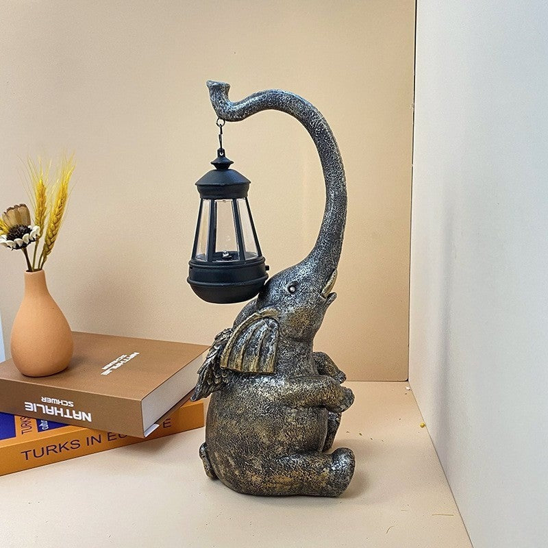 Lampy Solarne Ozdobne | Figurka Słoń Z Latarenką Do Ogrodu