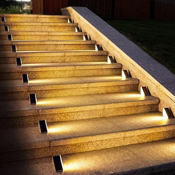 Lampy Solarne Schodowe Zewnętrzne na Ogrodzenie i Taras | LED