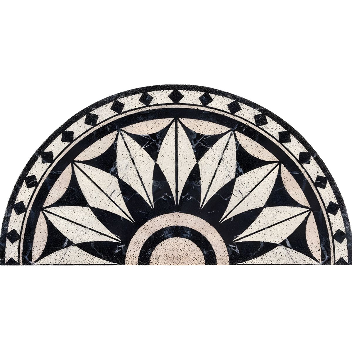 Mata Retro Wzór Kafelkowy Półokrągła Salon | Antypoślizgowa
