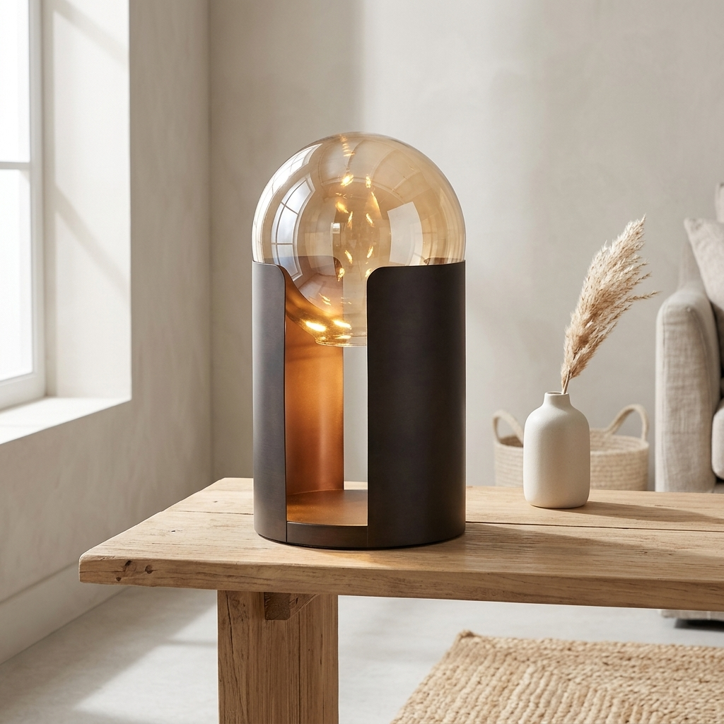 Okrągła Lampa Stołowa do Salonu | Nowoczesna