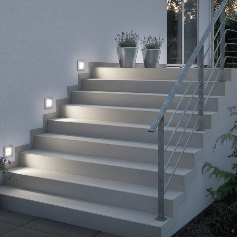 Oświetlenie Schodowe LED Zewnętrzne | Kwadratowe